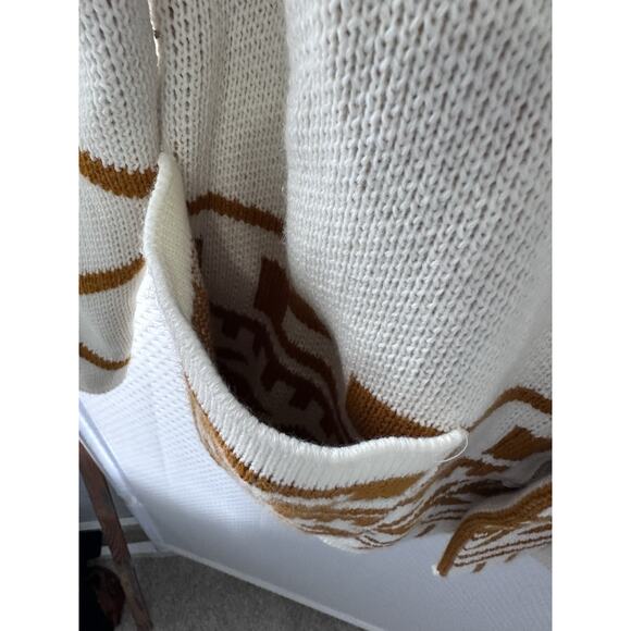 Black Pharaoh Aztec Knit Unisex Cardigan Zipper Sweater Grandpa Medium 2 - Picture 6 of 14